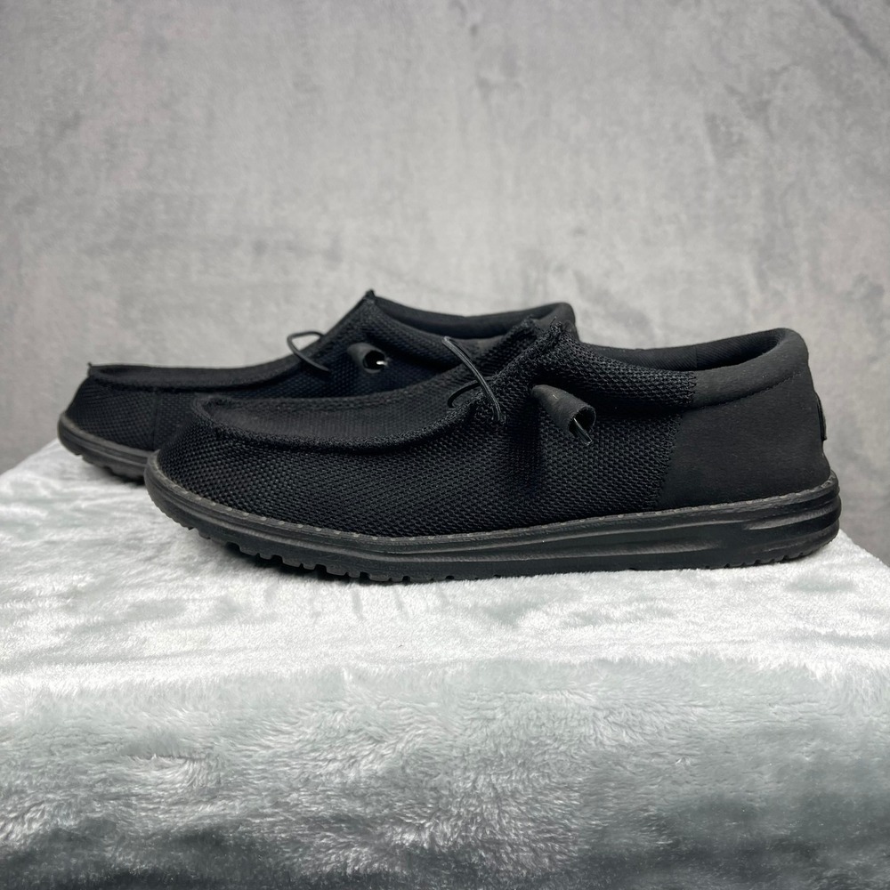 Hey Dude Wally Funk Mono Men Size 13 Black Mesh Slip On Loafers 40011-0XS